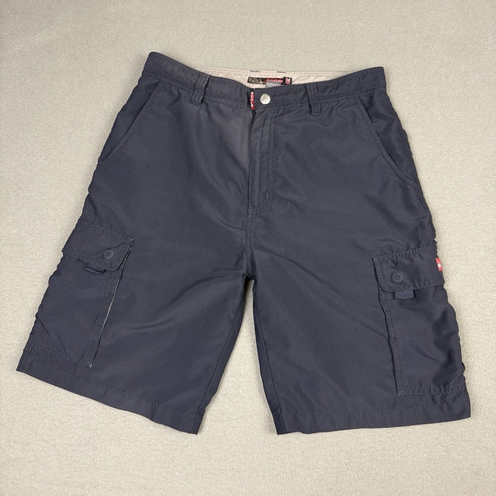 Vintage Quicksilver Board Shorts Men's 33 Black Cargo Y2K Polyester